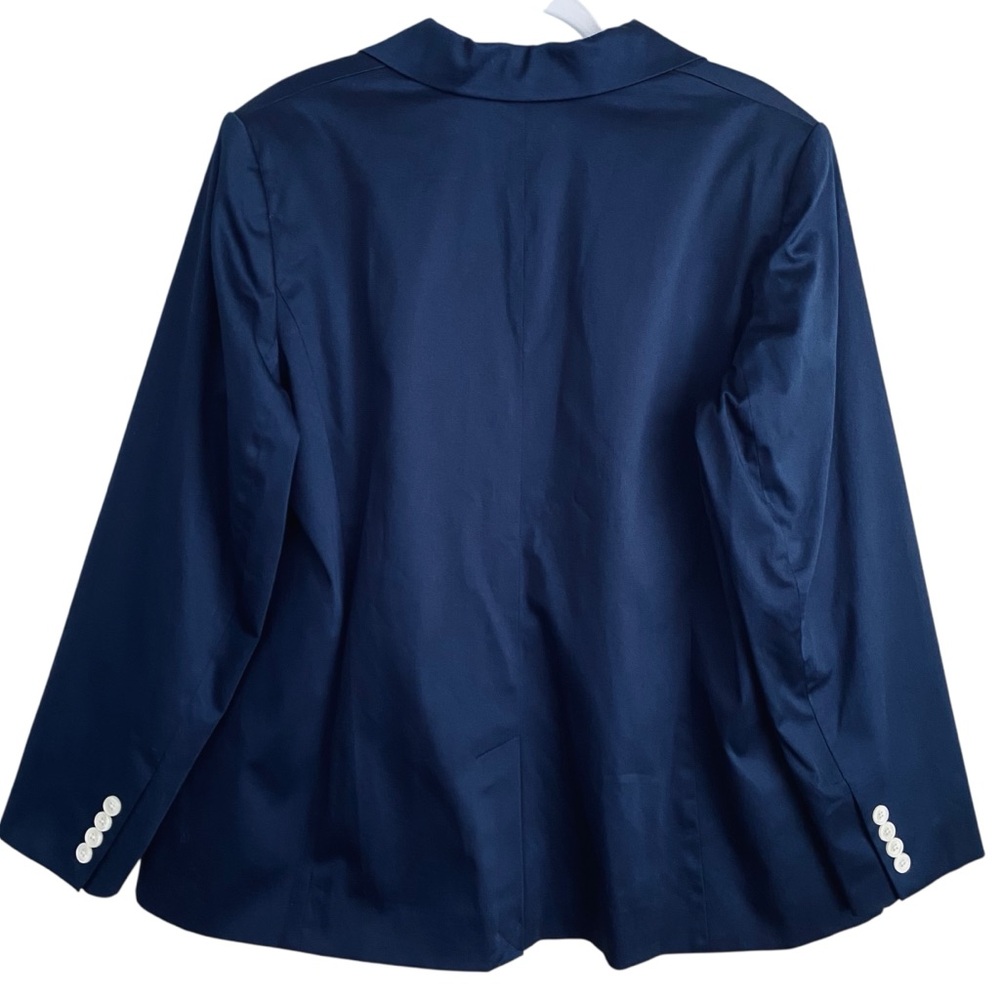 PLUS Ralph Lauren NEW Navy Cotton RLL Embroidered Front Pocket Blazer Size 14W - Picture 6 of 7
